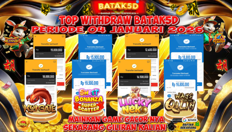 BUKTI PEMBAYARAN KEMENANGAN BATAK5D 04 JANUARY 2026