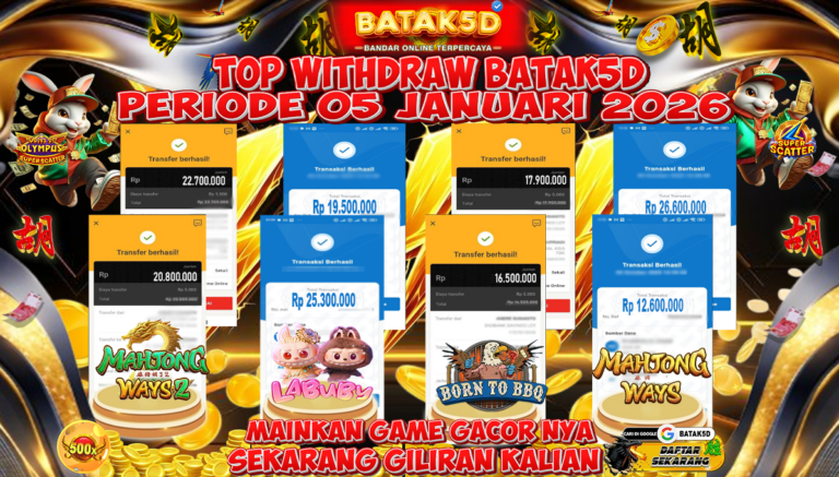 BUKTI PEMBAYARAN KEMENANGAN BATAK5D 05 JANUARY 2026